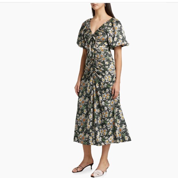 Cinq à Sept Cosmo Flowers Brenton Floral Midi-Dress - Picture 5 of 8